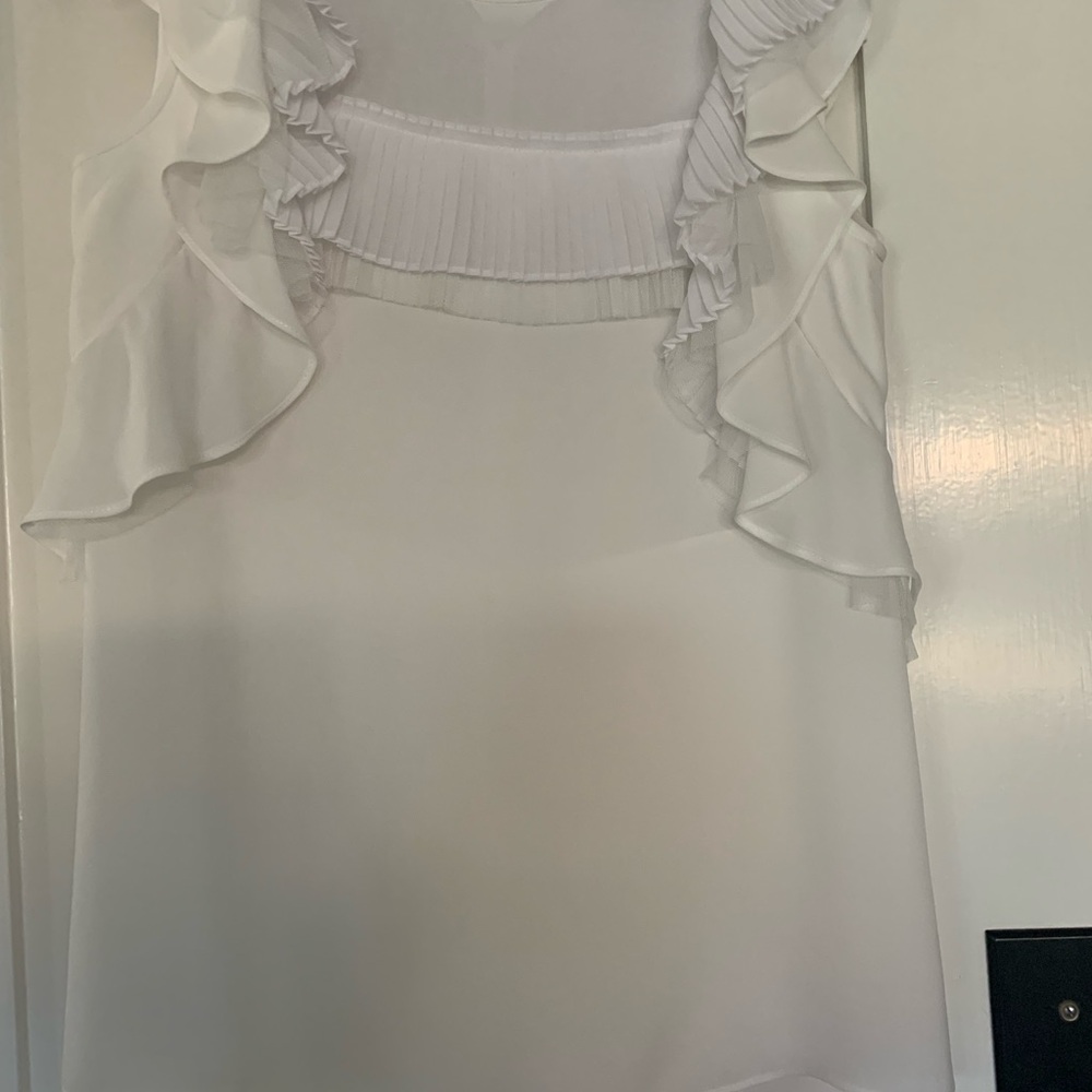 BCBGMaxAzria White sheer Blouse